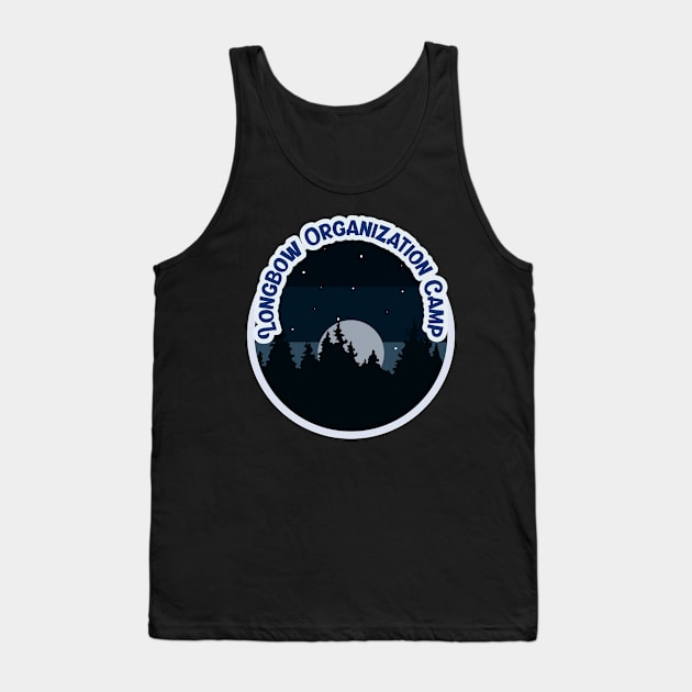 Longbow Organization Camp Campground Campground Camping Hiking and Backpacking through National Parks, Lakes, Campfires and Outdoors of California Tank Top by AbsurdStore